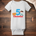 Personalized Birthday Pirate Short Sleeve Baby Rib Bodysuit