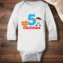 Personalized Pirate Birthday Infant Long Sleeve Bodysuit