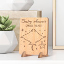 Personalized Starfish Baby Shower Wooden Gift Card
