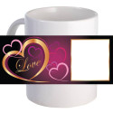 Personalized "Gold Love Frame" Coffee Mug With Custom Printed Image
