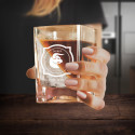 Personalized Birthday Whiskey Wedge Glass with Silicon Ice Form, Zodiac Whiskey Glass