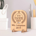 Personalized Happy Teacher's Day Wooden Gift Card with Teacher's Name
