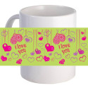 Colorful Heart 11 oz Coffee Mug With Custom Printed Name Image 
