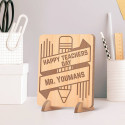 Personalized Happy Teacher's Day Wooden Gift Card feat a Pen