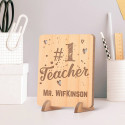 Personalized Teacher No.1 Wooden Gift Card