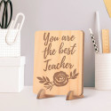 Personalized You are the Best Teacher Wooden Gift Card feat a Rose