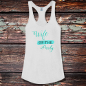 Personalized Wife Of The Party Shirttail Satin Jersey Tank