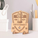Personalized Fire Department with Firefighter's Name Wooden Gift Card