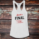 Personalized Bride's Final Fling Shirttail Satin Jersey Tank