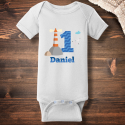 Personalized Birthday Ninnja Short Sleeve Baby Rib Bodysuit