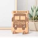 Personalized School Bus Driver Wooden Gift Card