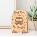 Personalized Best Bus Driver Wooden Gift card feat Arrows & Hearts