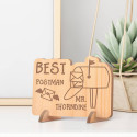 Personalized Best Postman's Name Wooden Card with Mail Box Detail