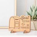 Personalized Best Postman's Name Wooden Card with Post Box Detail