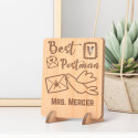 Personalized Best Postman's Name Wooden Card with Delivery Bird's Detail