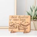 Personalized Best Realtor's Name Wooden Gift Card feat Home