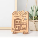Personalized Best Realtor's Name Wooden Gift Card feat Home & Car Detail
