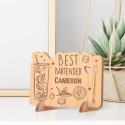 Personalized Best Bartender in Town Wooden Card