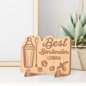 Personalized Best Bartender Name Wooden Card
