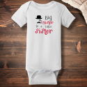 Personalized Big Mister To A Little Sister Short Sleeve Baby Rib Bodysuit