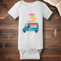 Personalized Birthday Pinguin Short Sleeve Baby Rib Bodysuit