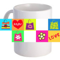 Personalized "Mum, Love" Coffee Mug Custom Printed Name Message Image