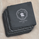 Personalized Birthday Zodiac Signs Set of 4 Square Slate Coasters