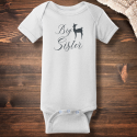 Personalized Deer Big Sister Short Sleeve Baby Rib Bodysuit
