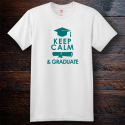 Personalized Keep Calm & Graduate Cotton T-Shirt, Hanes