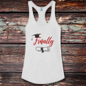 Personalized Finally Graduation Shirttail Satin Jersey Tank