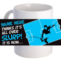 Personalized "Footy Slurp" Coffee Mug With Custom Printed Name, Text