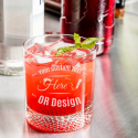Personalized Libbey Rocks / Old Fashioned Glass with Dimpled Base