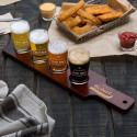 Personalized Bestman Core Beer Flight Set, 4 Beer Pub Taster Glasses Wood Paddle