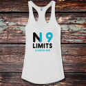Personalized No Limits Graduation Shirttail Satin Jersey Tank