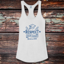 Personalized Respect Graduation Shirttail Satin Jersey Tank