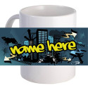 Street Art Name 11 oz Coffee Mug With Custom Name Or Text Printed