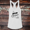 Personalized Merry Christmas Shirttail Satin Jersey Tank