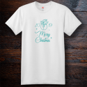Personalized Merry Christmas Men Cotton T-Shirt, Hanes