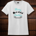 Personalized Merry Christmas Ladies Nano-T Cotton T-Shirt, Hanes