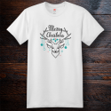 Personalized Merry Christmas Holiday Cotton T-Shirt, Hanes