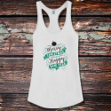 Personalized Merry Christmas & Happy New Year Shirttail Satin Jersey Tank