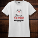 Personalized Merry Christmas Sweet Holiday Ladies Cotton T-Shirt, Hanes