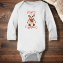 Personalized Merry Christmas Infant Long Sleeve Bodysuit