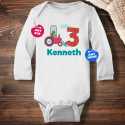 Personalized Truck Birthday Infant Long Sleeve Bodysuit