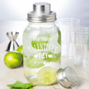 Personalized Valentine's Day Glass Mason Jar Bar Shaker with Metal Top