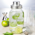 Personalized Bestman Glass Mason Jar Bar Shaker with Metal Top