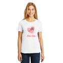 Personalized I Love You, Ladies Nano-T Cotton T-Shirt, Hanes