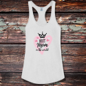 Personalized Best Mom Shirttail Satin Jersey Tank