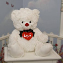 Burton & Burton Plush Red Hearts A Lot White Adorable Cute Teddy Bear