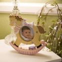 Frame Baby Girl Rocking Horse Shape